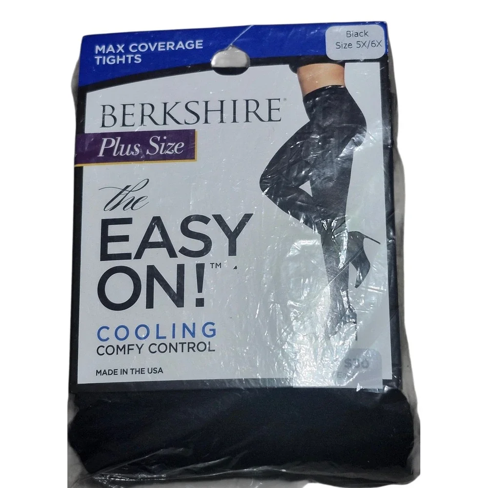 Berkshire Plus Size Easy On Cooling Comfy Control Max Coverage Tights Black 5036